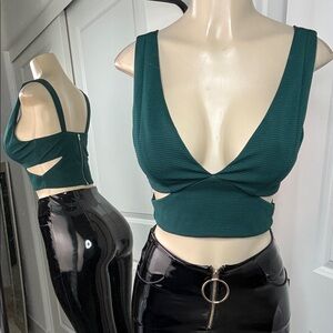 Elegant Green Women's Top Charlotte Russe Small